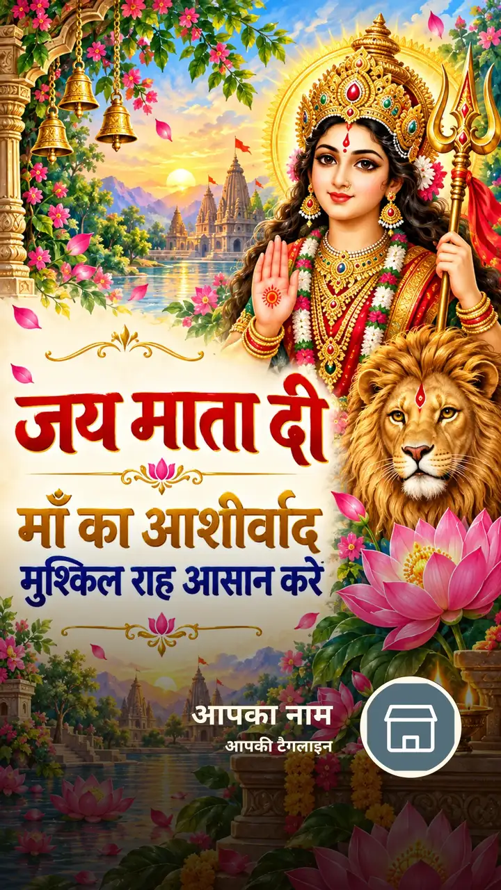 जय माता दी - माँ का आशीर्वाद - Bhakti Image, फूल, कमल, दुर्गा