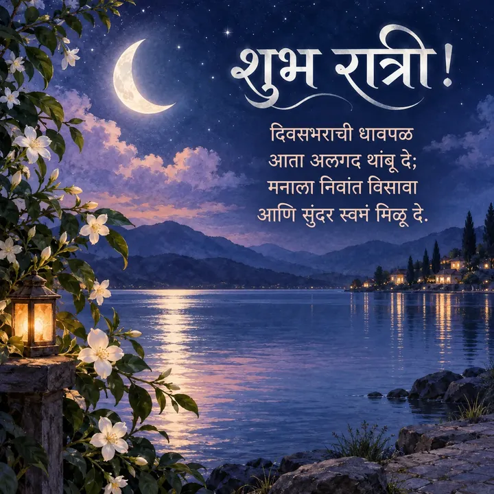 शुभ रात्री! - दिवसभराची धावपळ - Shubh Ratri Image, चंद्र