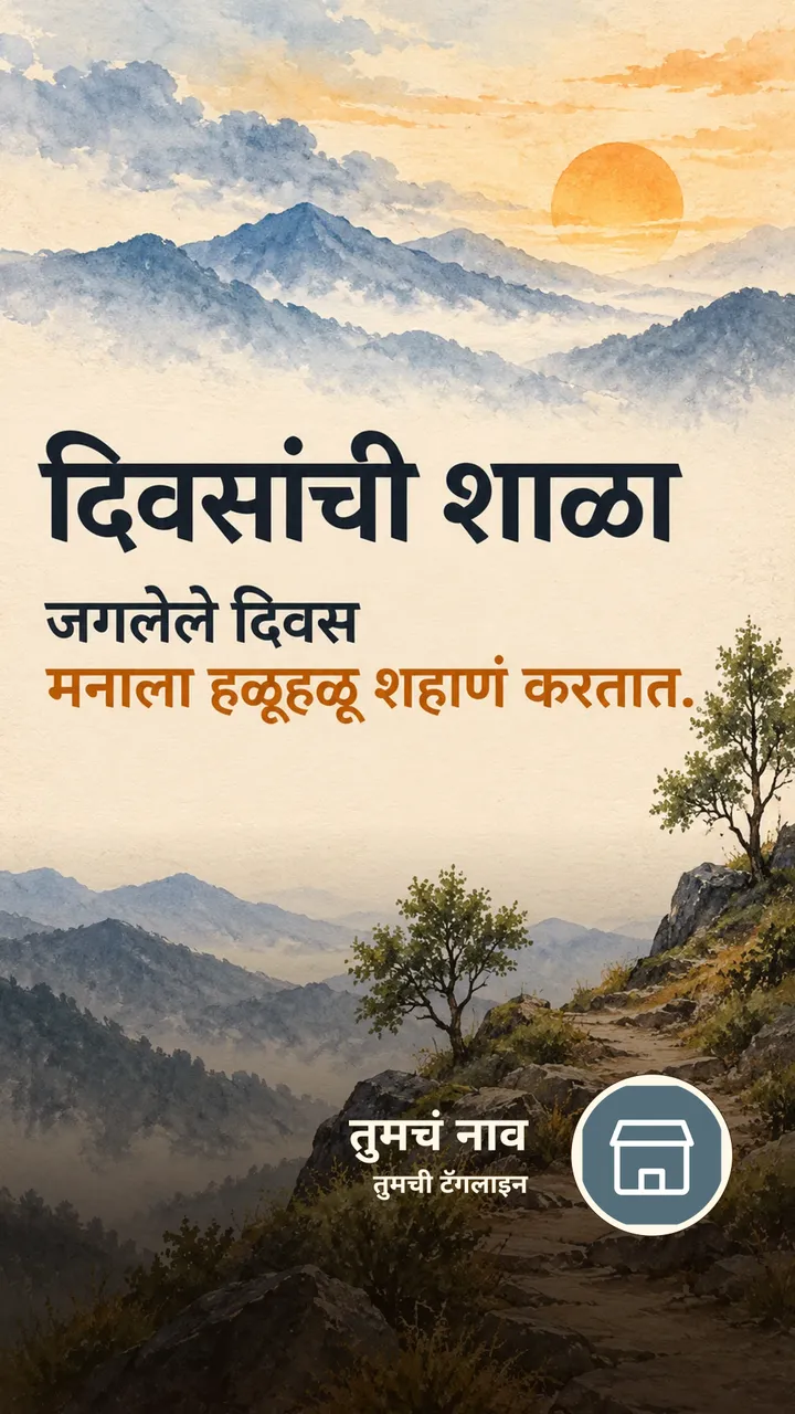 दिवसांची शाळा - Suvichar Image, निसर्ग, डोंगर