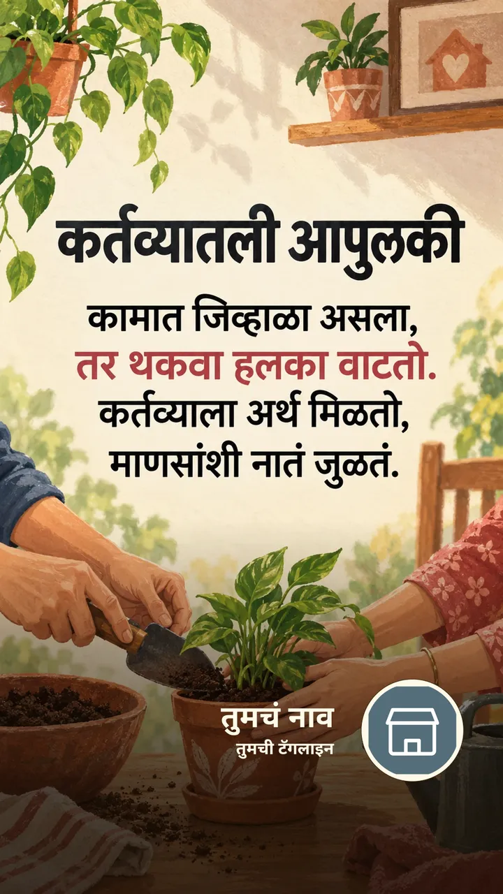 कर्तव्यातली आपुलकी - Suvichar Image, निसर्ग, कुटुंब, मित्र
