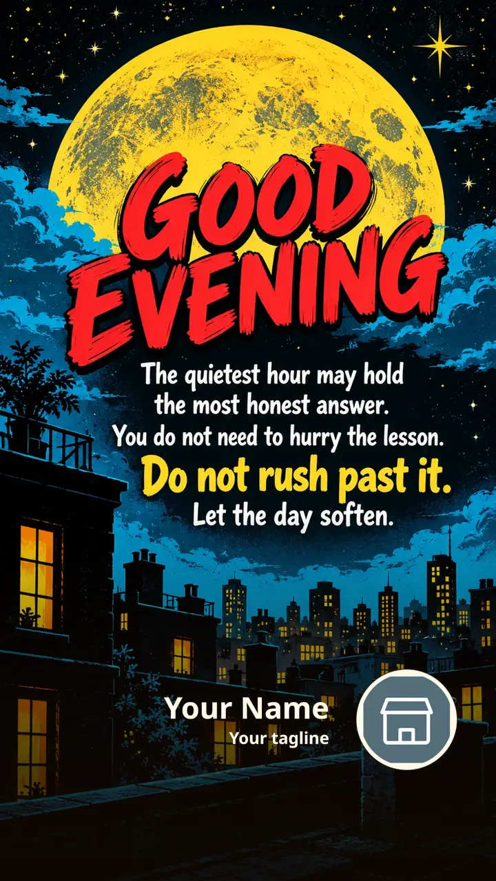GOOD EVENING - The quietest hour may hold the most honest answer. - Good Evening Image