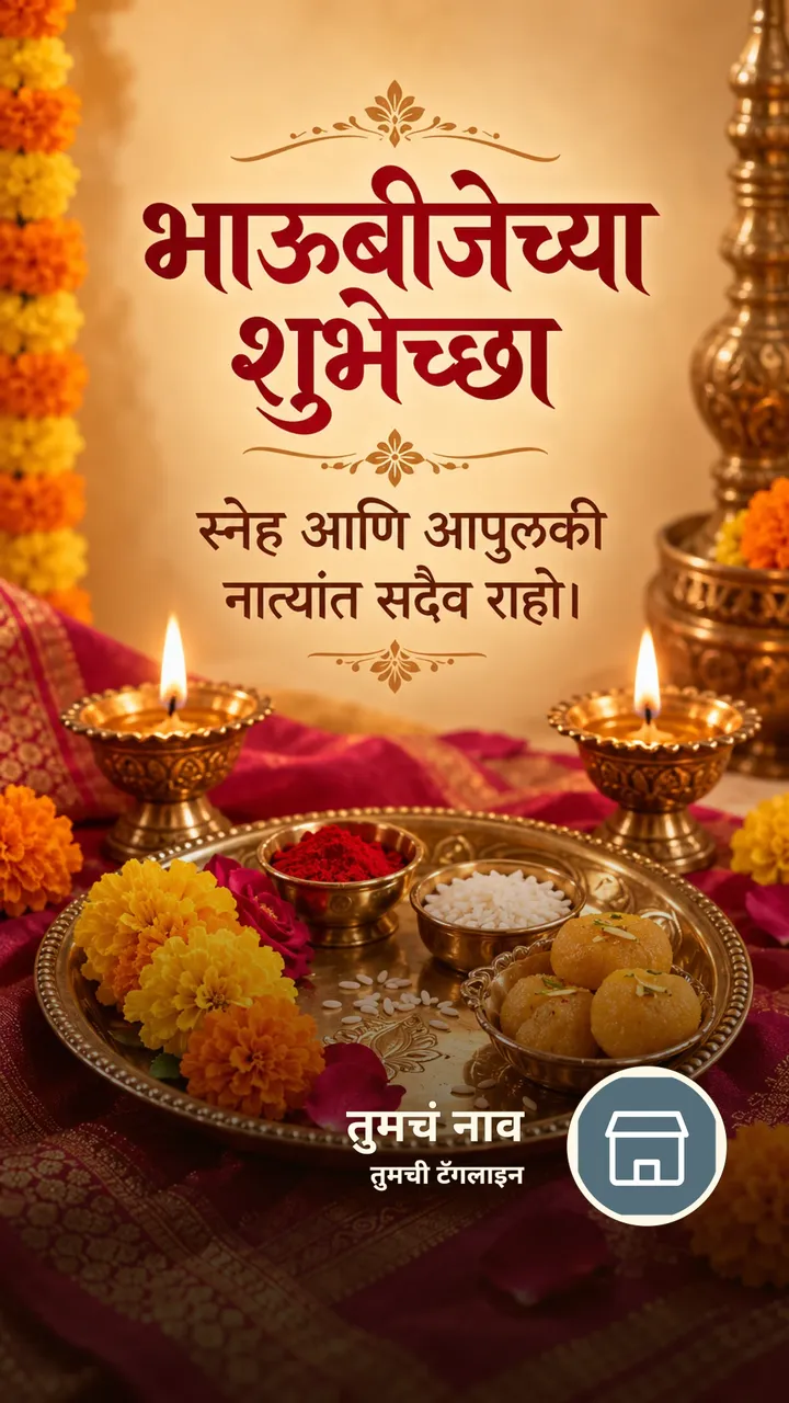 भाऊबीजेच्या शुभेच्छा - स्नेह आणि आपुलकी - Festival Image, फुलं, दिवा