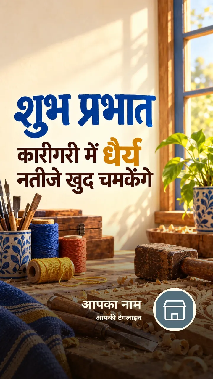 शुभ प्रभात - कारीगरी में धैर्य - Suprabhat Image