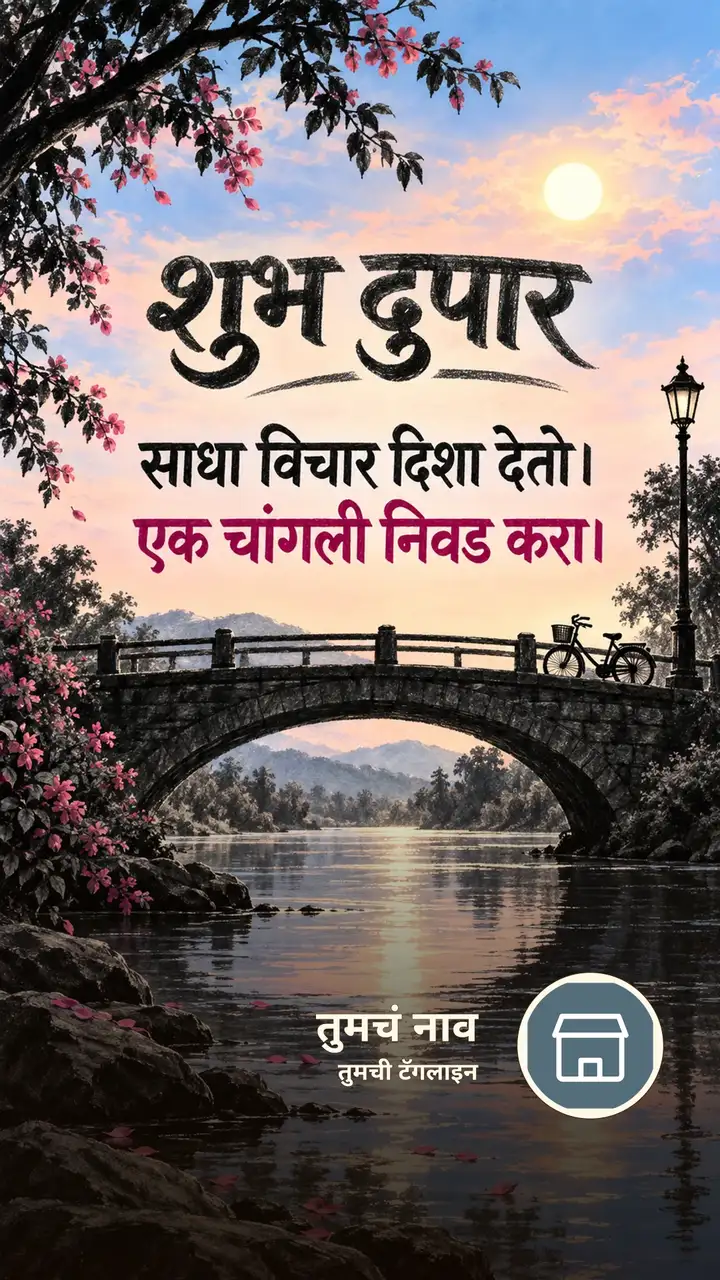 शुभ दुपार - साधा विचार दिशा देतो। - एक चांगली निवड करा। - Shubh Dupar Image