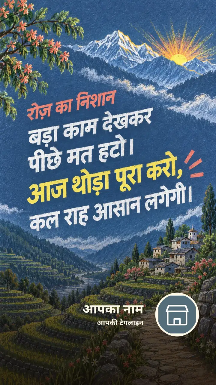 रोज़ का निशान - Motivational Image, फूल, प्रकृति, पहाड़, गाँव