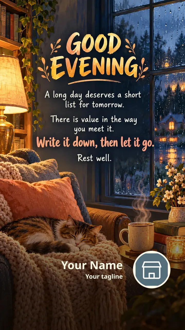 GOOD EVENING - A long day deserves a short list for tomorrow. - Good Evening Image