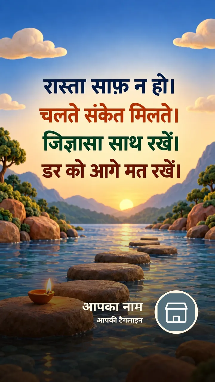 रास्ता साफ़ न हो। - Suvichar Image, नदी, दीया