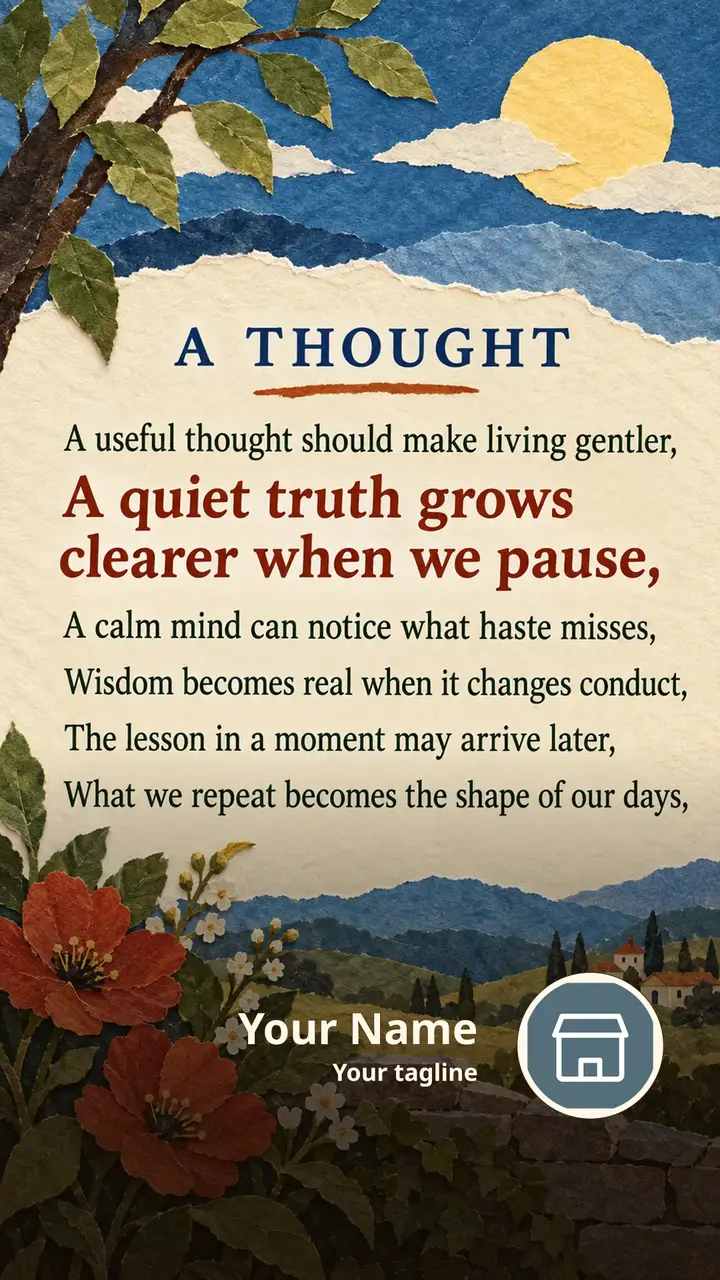 A THOUGHT - A useful thought should make living gentler, - A quiet - Quote Image, Lotus, Nature