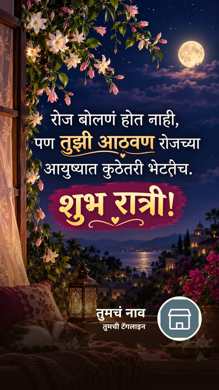 रोज बोलणं होत नाही, - Shubh Ratri Image, फुलं, चंद्र
