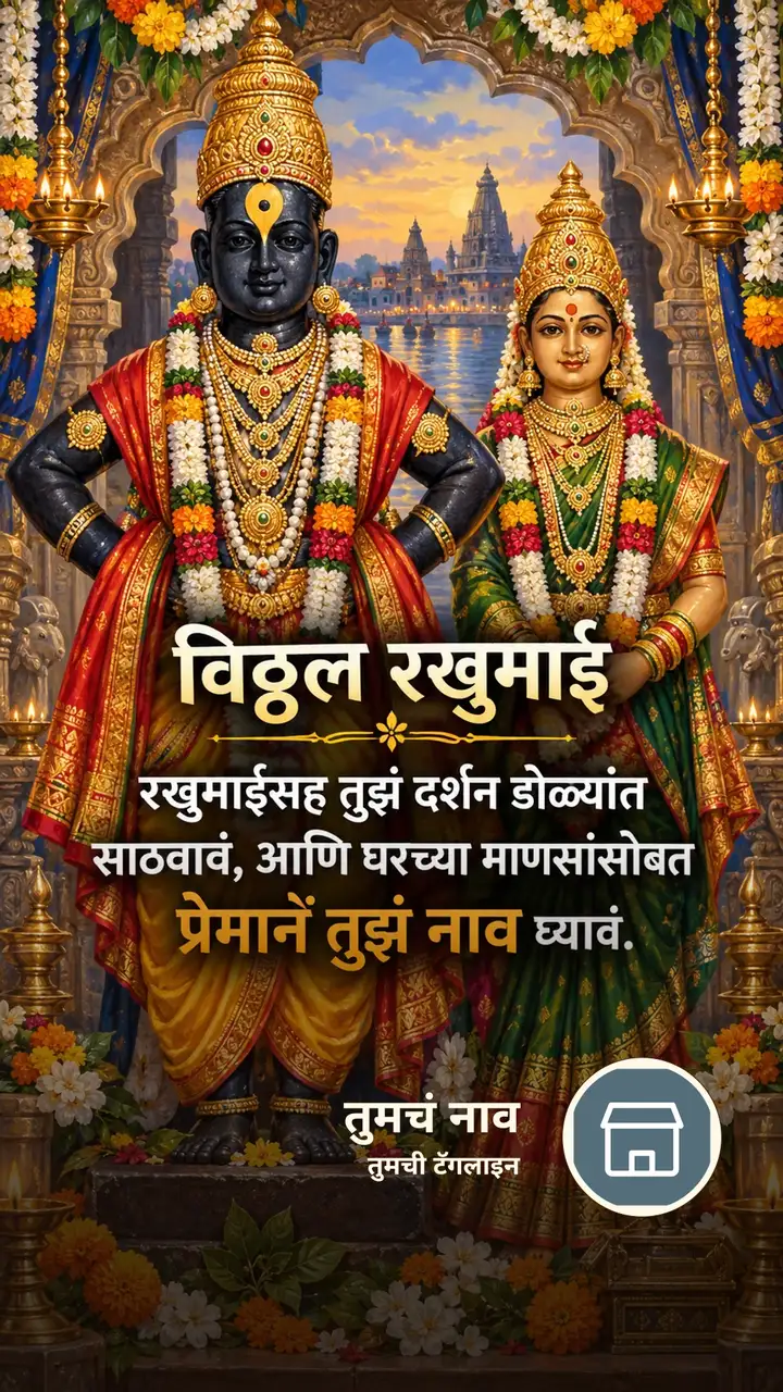 विठ्ठल रखुमाई - रखुमाईसह तुझं दर्शन डोळ्यांत - Bhakti Image, फुलं, नदी, विठ्ठल