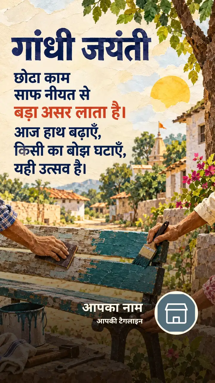 गांधी जयंती - छोटा काम - Festival Image, गाँव, दोस्त
