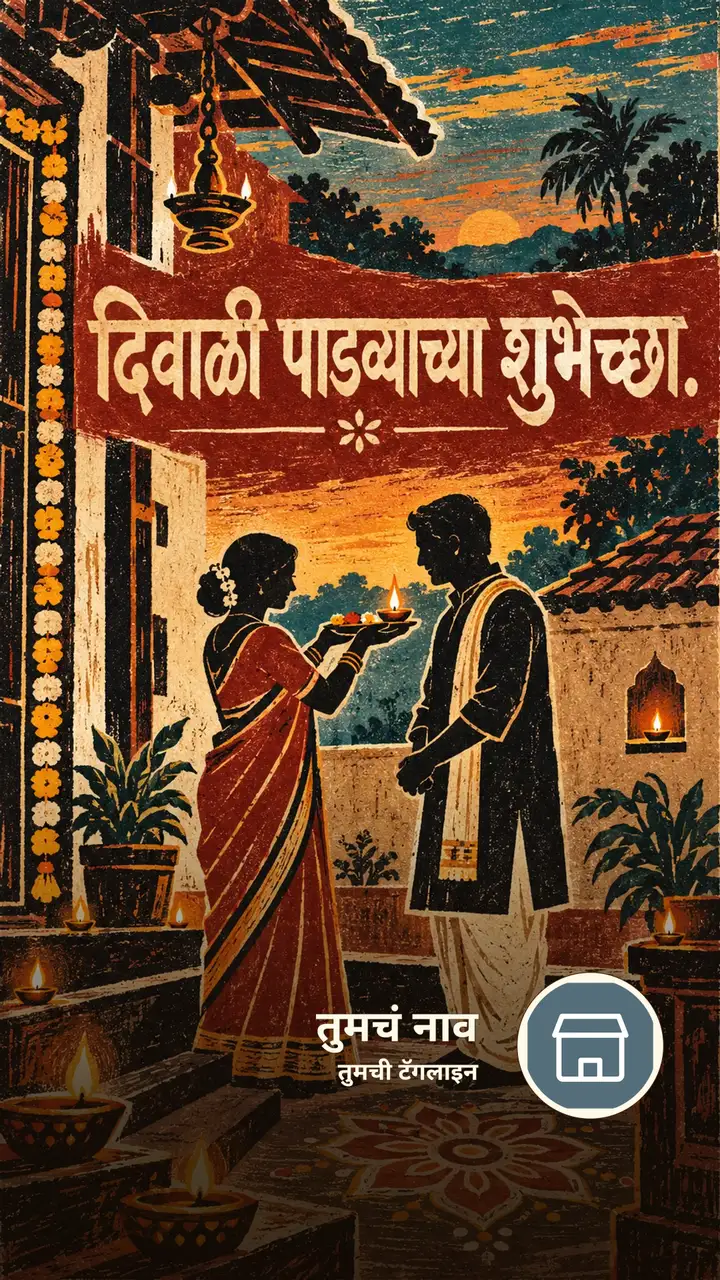 दिवाळी पाडव्याच्या शुभेच्छा. - Festival Image, दिवा, गाव, जोडपं