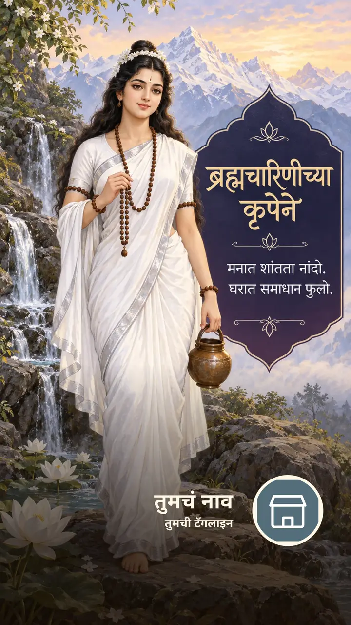 ब्रह्मचारिणीच्या कृपेने - Bhakti Image, कमळ, डोंगर, दुर्गा
