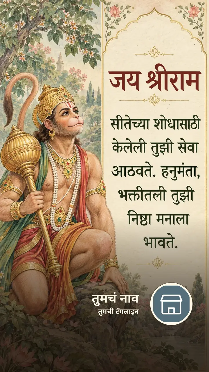जय श्रीराम - सीतेच्या शोधासाठी - Bhakti Image, हनुमान