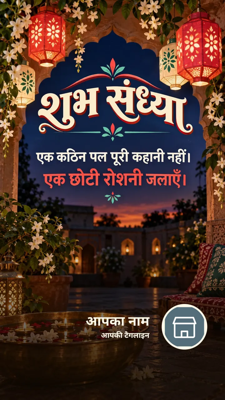 शुभ संध्या - एक कठिन पल पूरी कहानी नहीं। - एक छोटी रोशनी - Sandhya Image