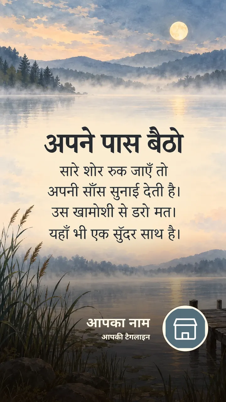 अपने पास बैठो - Suvichar Image, प्रकृति, आसमान