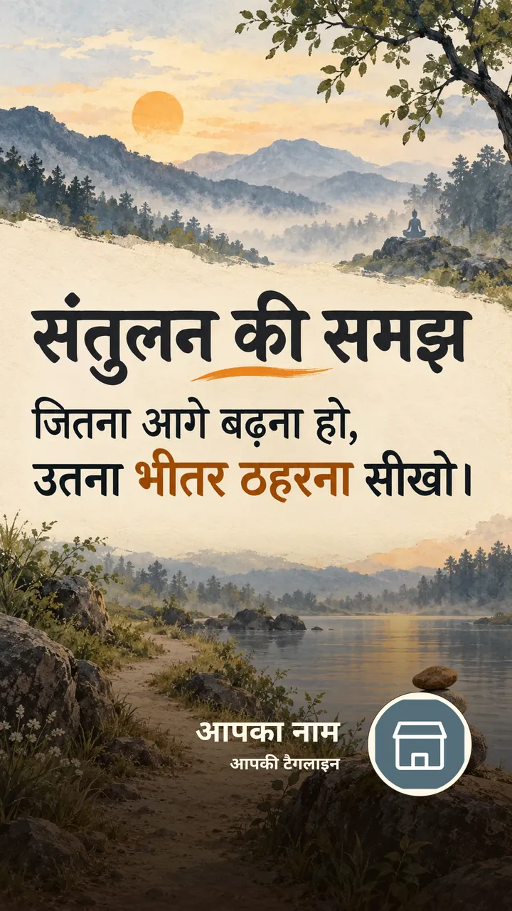 संतुलन की समझ - Suvichar Image, बुद्ध