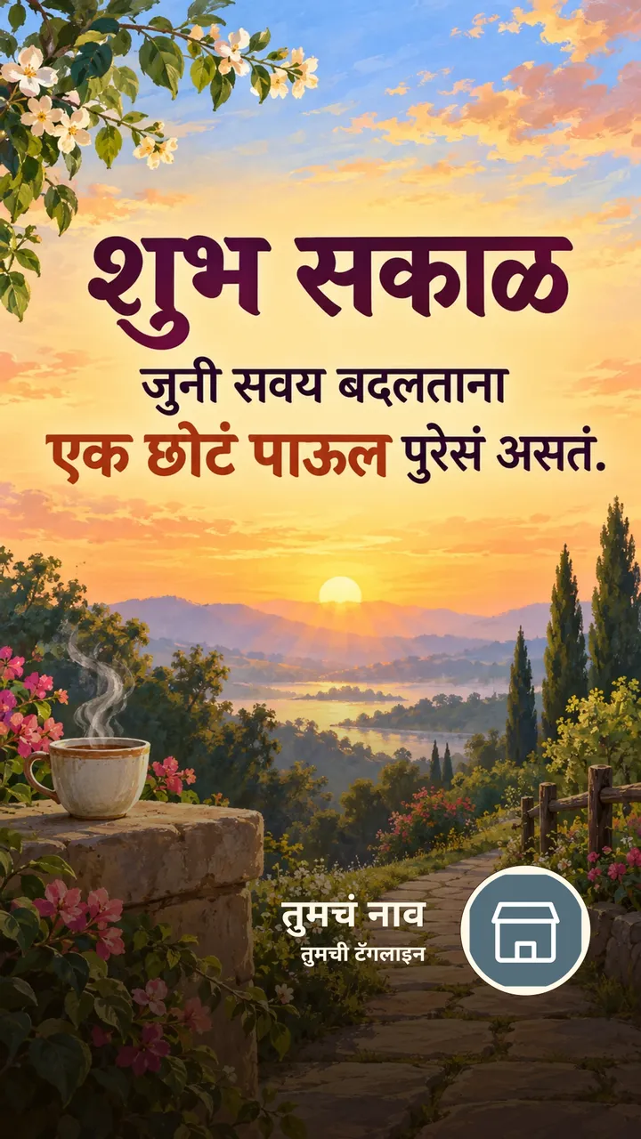 शुभ सकाळ - जुनी सवय बदलताना - Shubh Sakal Image, सूर्योदय, निसर्ग, चहा