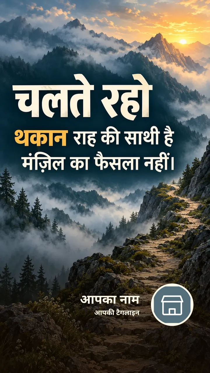 चलते रहो - Motivational Image, पहाड़, आसमान