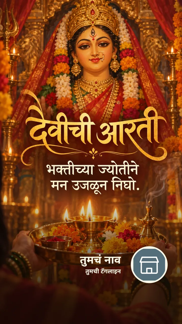 देवीची आरती - Bhakti Image, फुलं, दिवा, दुर्गा