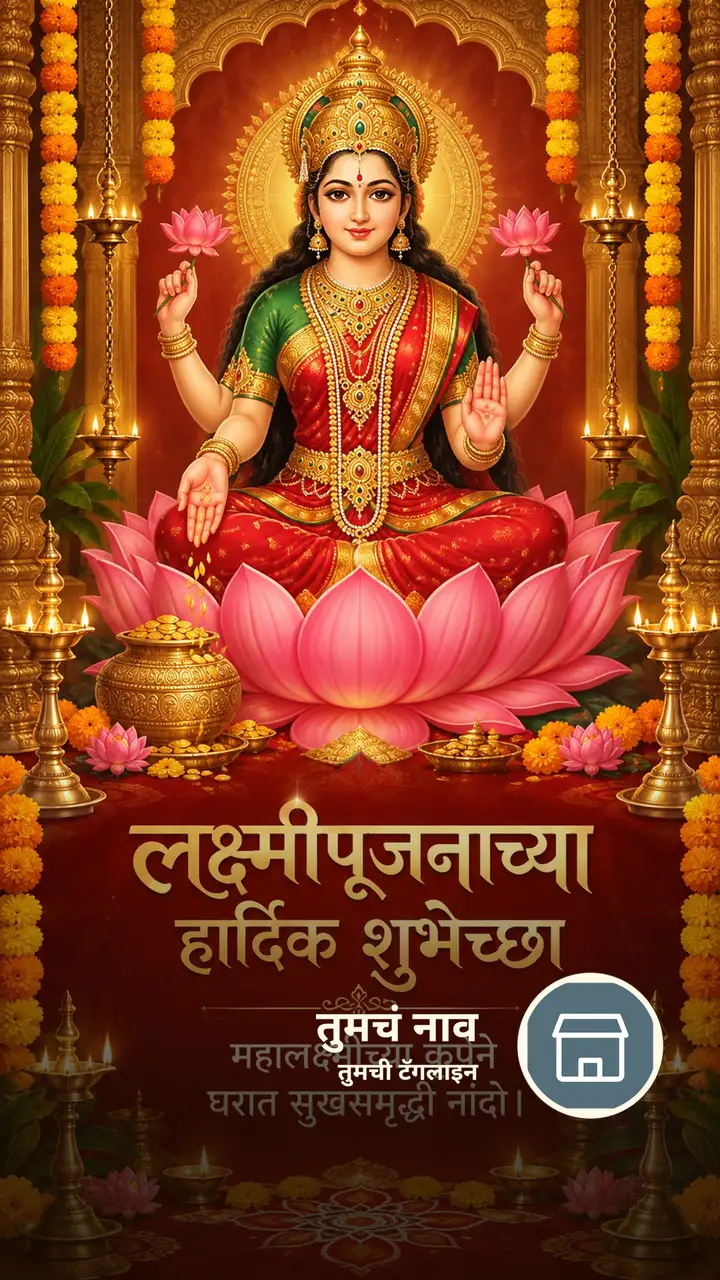 लक्ष्मीपूजनाच्या हार्दिक शुभेच्छा - महालक्ष्मीच्या कृपेने - Festival Image, फुलं, कमळ, लक्ष्मी