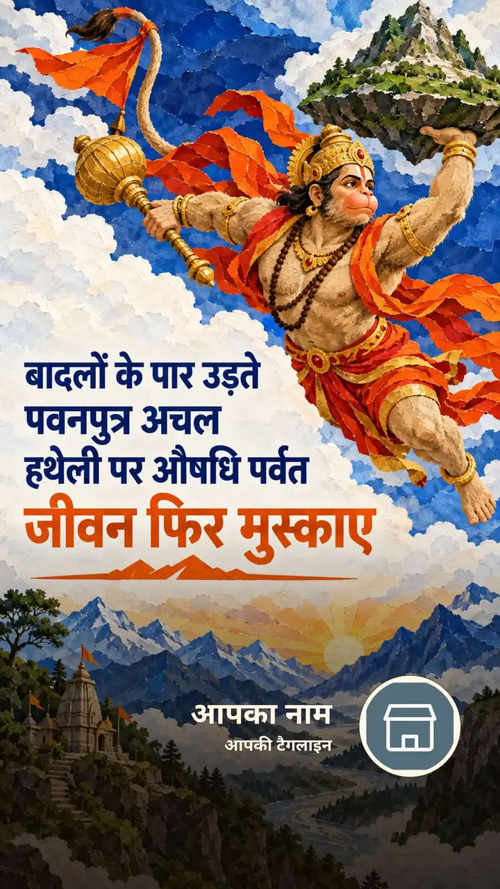 बादलों के पार उड़ते - Bhakti Image, हनुमान