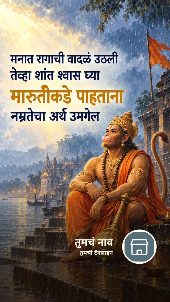 मनात रागाची वादळं उठली - Bhakti Image, हनुमान
