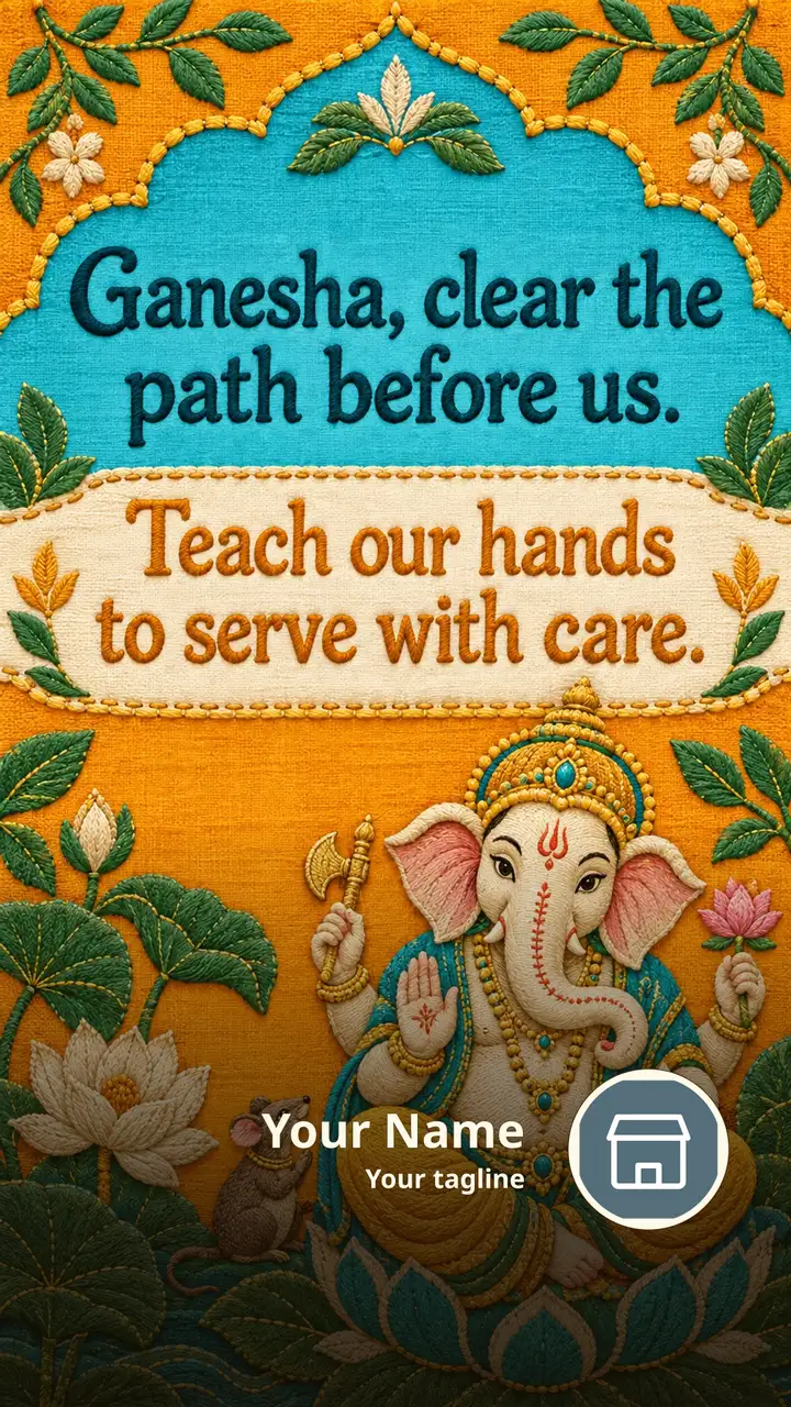 Ganesha, clear the path before us. - Devotional Image, Ganesha