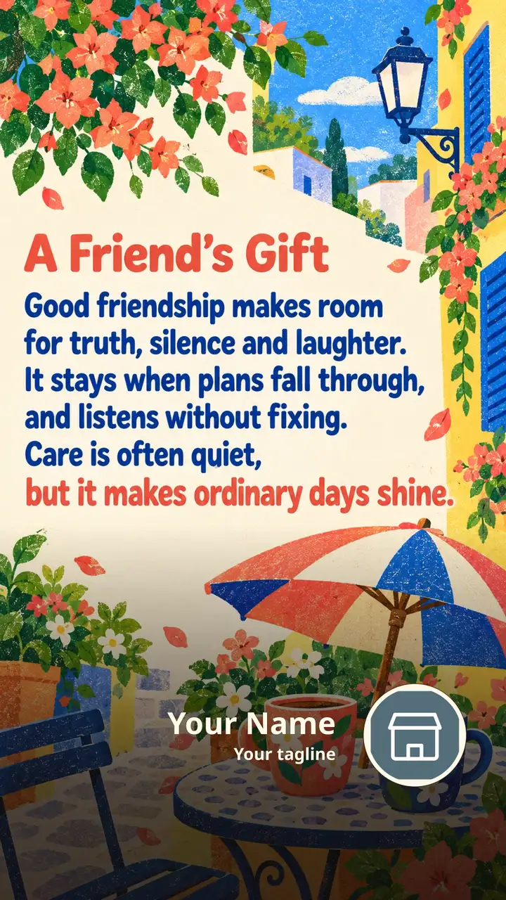 A Friend's Gift - Quote Image, Friends