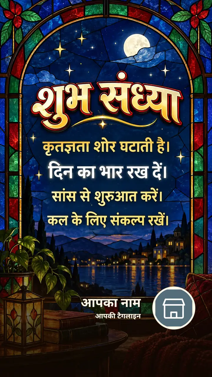 शुभ संध्या - कृतज्ञता शोर घटाती है। - दिन का भार रख दें। - Sandhya Image
