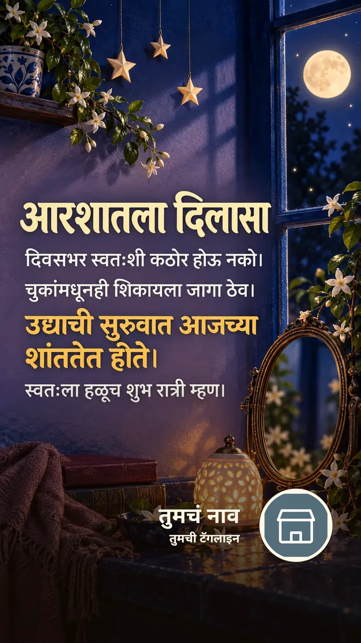 आरशातला दिलासा - Shubh Ratri Image, फुलं, चांदण्या