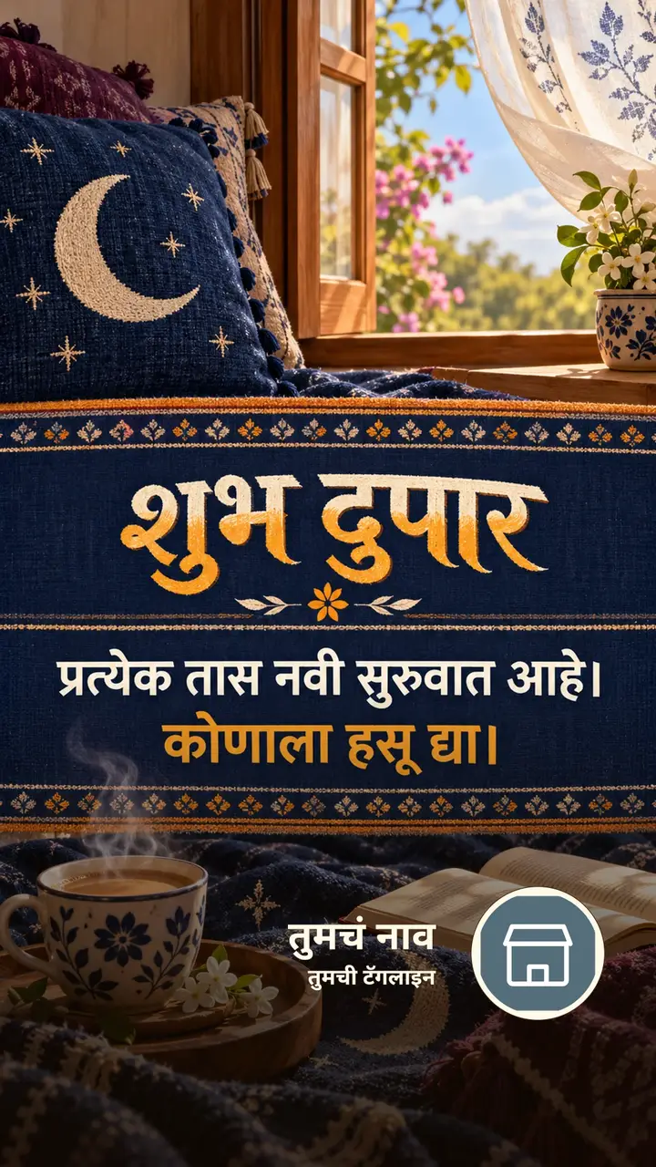 शुभ दुपार - प्रत्येक तास नवी सुरुवात आहे। - कोणाला हसू - Shubh Dupar Image