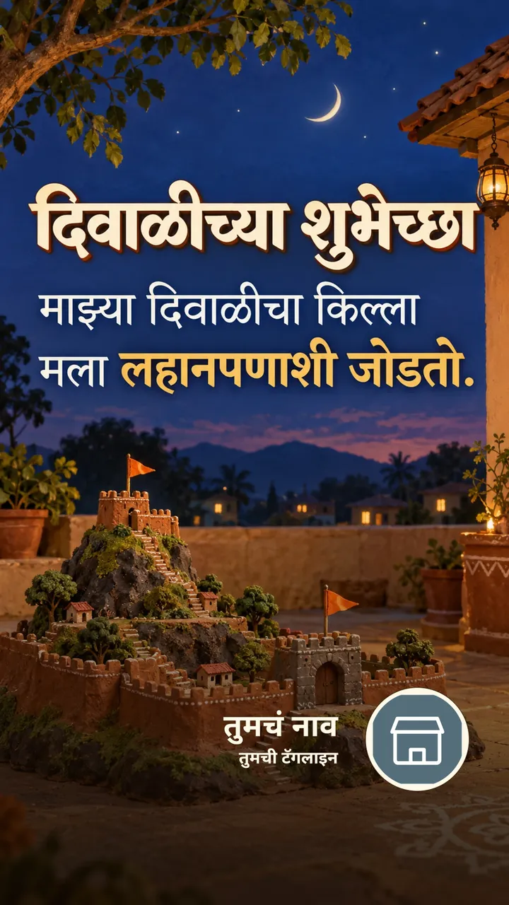 दिवाळीच्या शुभेच्छा - माझ्या दिवाळीचा किल्ला - Festival Image