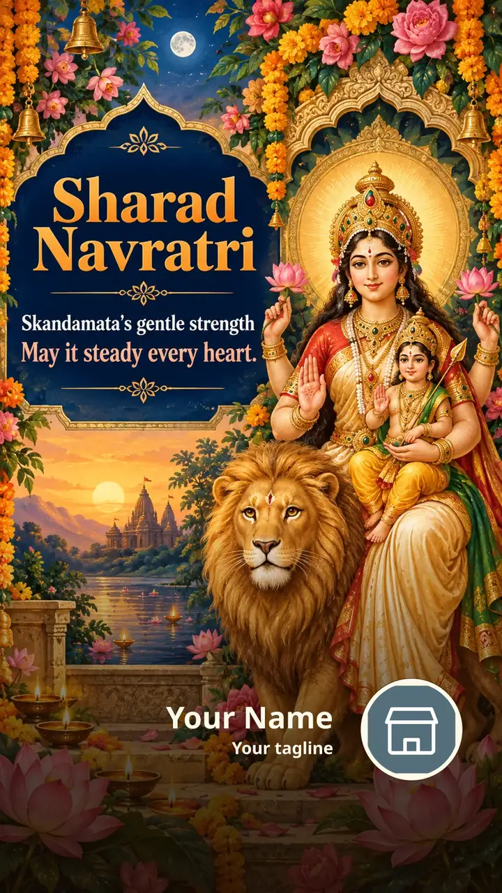 Sharad Navratri - Festival Image, Flowers, Durga