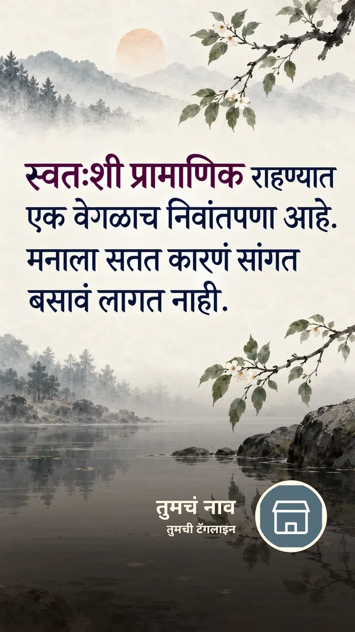 स्वतःशी प्रामाणिक राहण्यात - Suvichar Image, निसर्ग