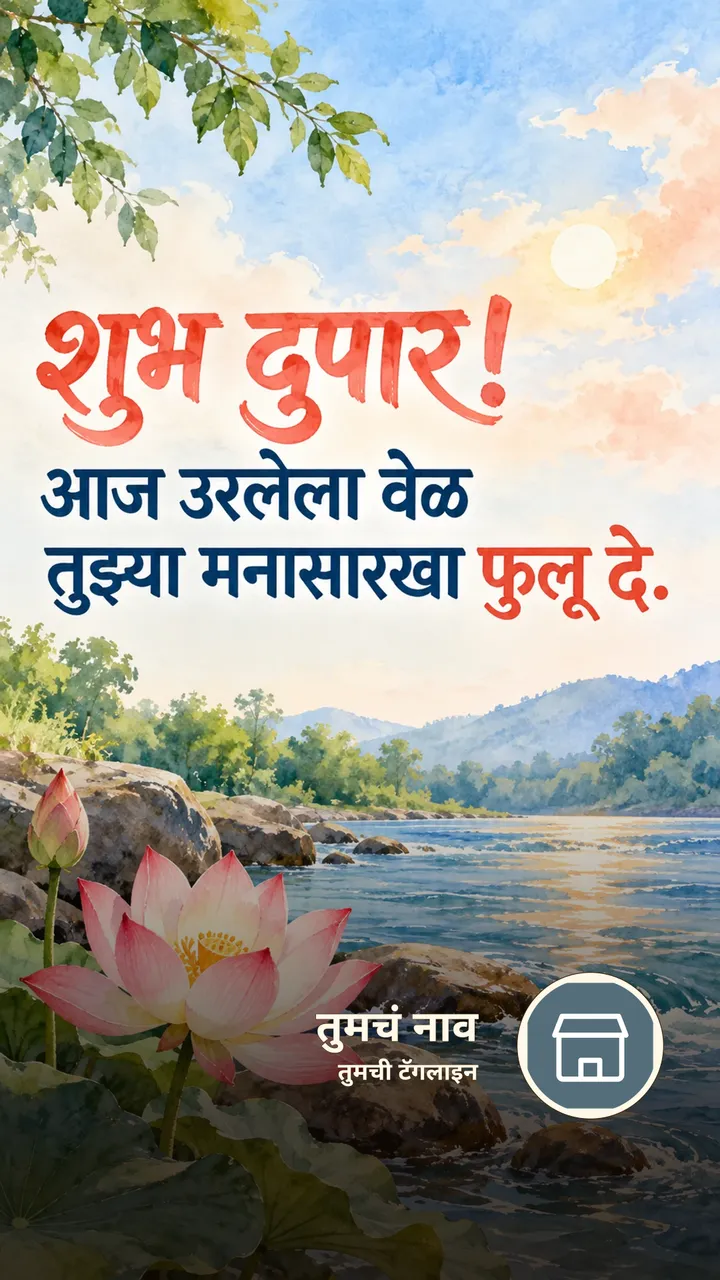 शुभ दुपार! - आज उरलेला वेळ - Shubh Dupar Image, कमळ, नदी