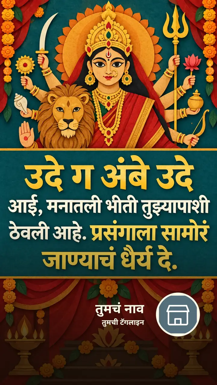 उदे ग अंबे उदे - आई, मनातली भीती तुझ्यापाशी - Bhakti Image, फुलं, दिवा, तुळजाभवानी