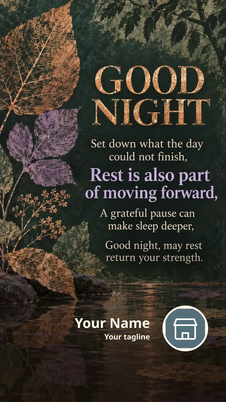 GOOD NIGHT - Set down what the day could not finish, - Rest is also - Good Night Image, Moon, Stars, Candle