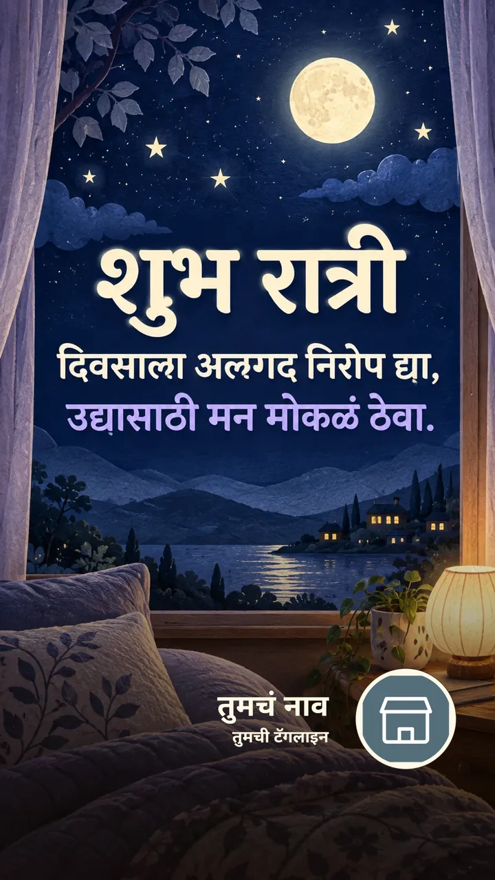शुभ रात्री - दिवसाला अलगद निरोप द्या, - Shubh Ratri Image, चंद्र, चांदण्या
