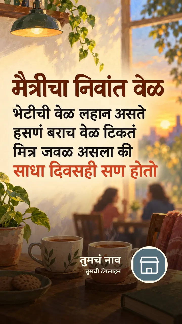 मैत्रीचा निवांत वेळ - Suvichar Image, मित्र