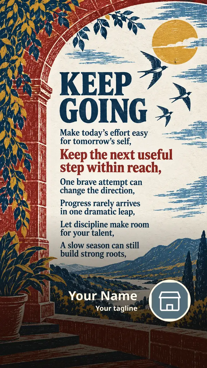 KEEP GOING - Make today's effort easy for tomorrow's self, - Keep the - Motivational Image, Nature, Mountains