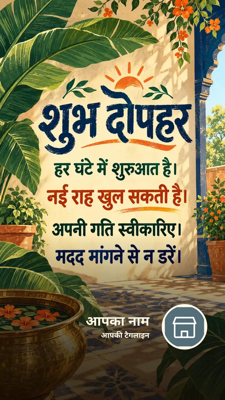 शुभ दोपहर - हर घंटे में शुरुआत है। - नई राह खुल सकती है। - Dopahar Image
