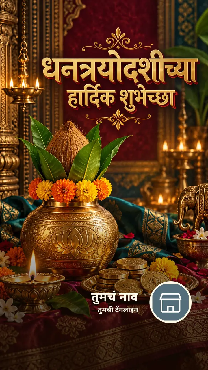 धनत्रयोदशीच्या हार्दिक शुभेच्छा - Festival Image, फुलं, दिवा