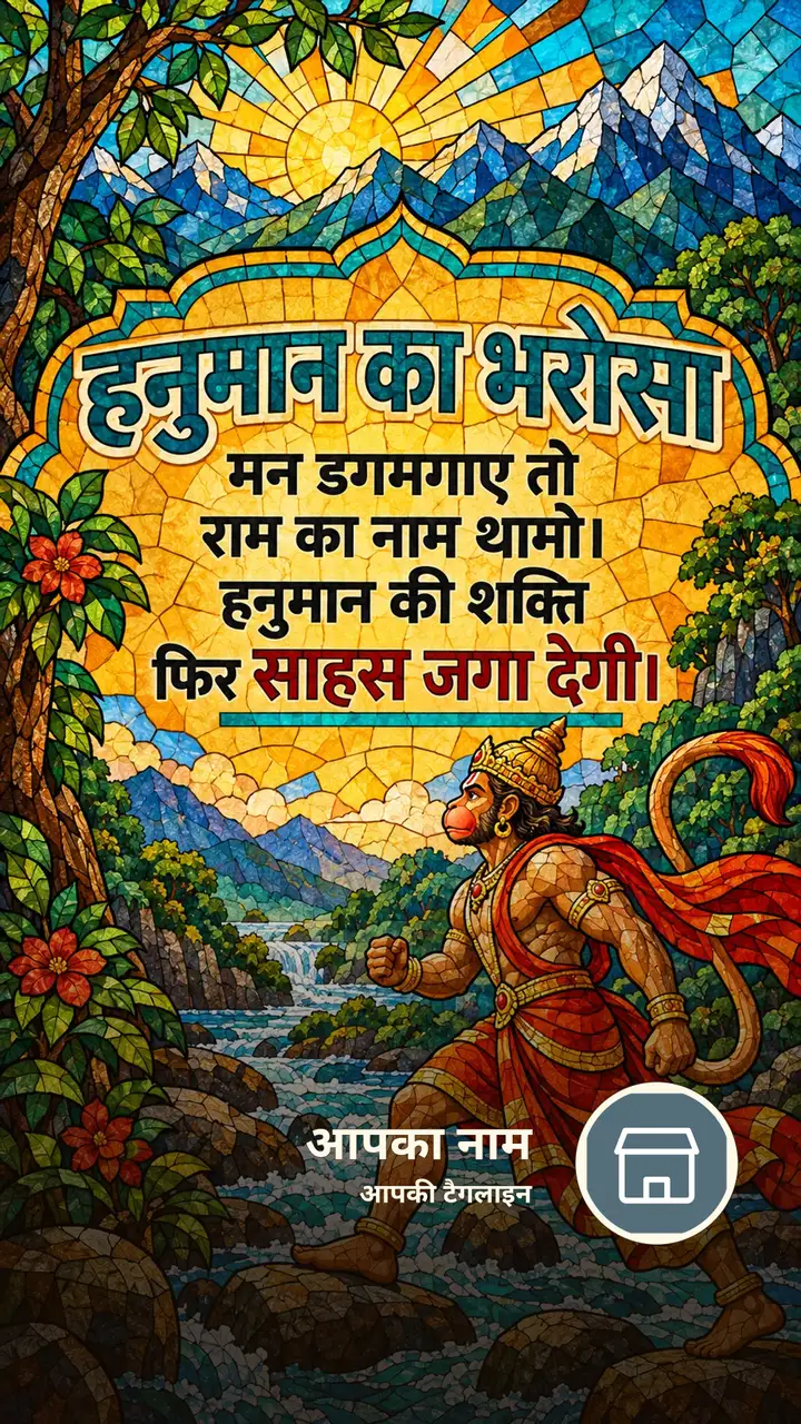 हनुमान का भरोसा - Bhakti Image, प्रकृति, पहाड़, नदी, हनुमान, राम