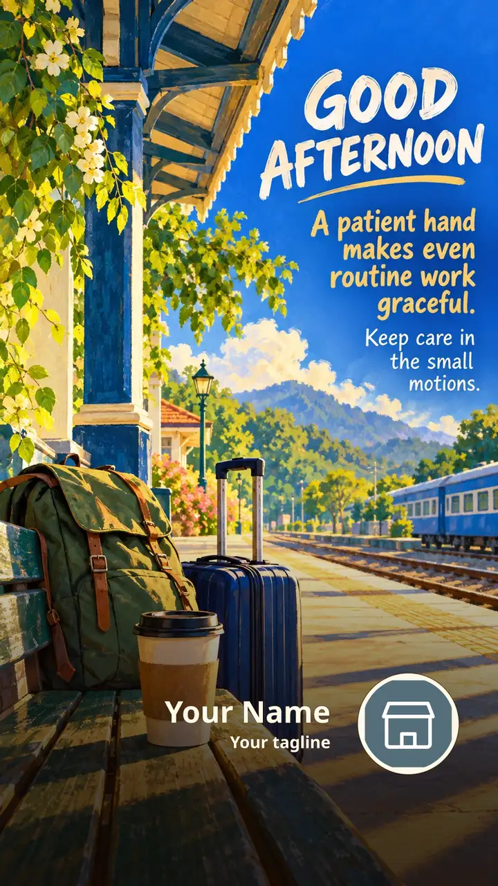 GOOD AFTERNOON - A patient hand makes even routine work graceful. - Afternoon Image