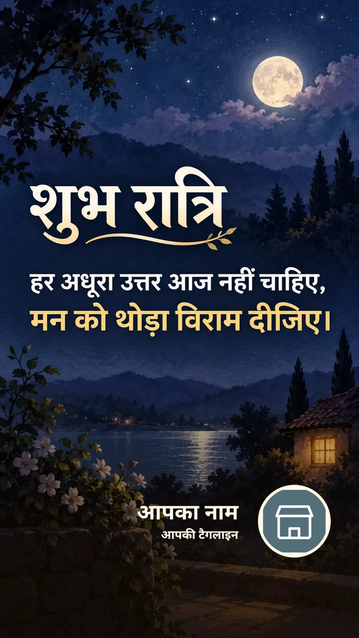 शुभ रात्रि - हर अधूरा उत्तर आज नहीं चाहिए, - Shubh Ratri Image, प्रकृति, चाँद, तारे