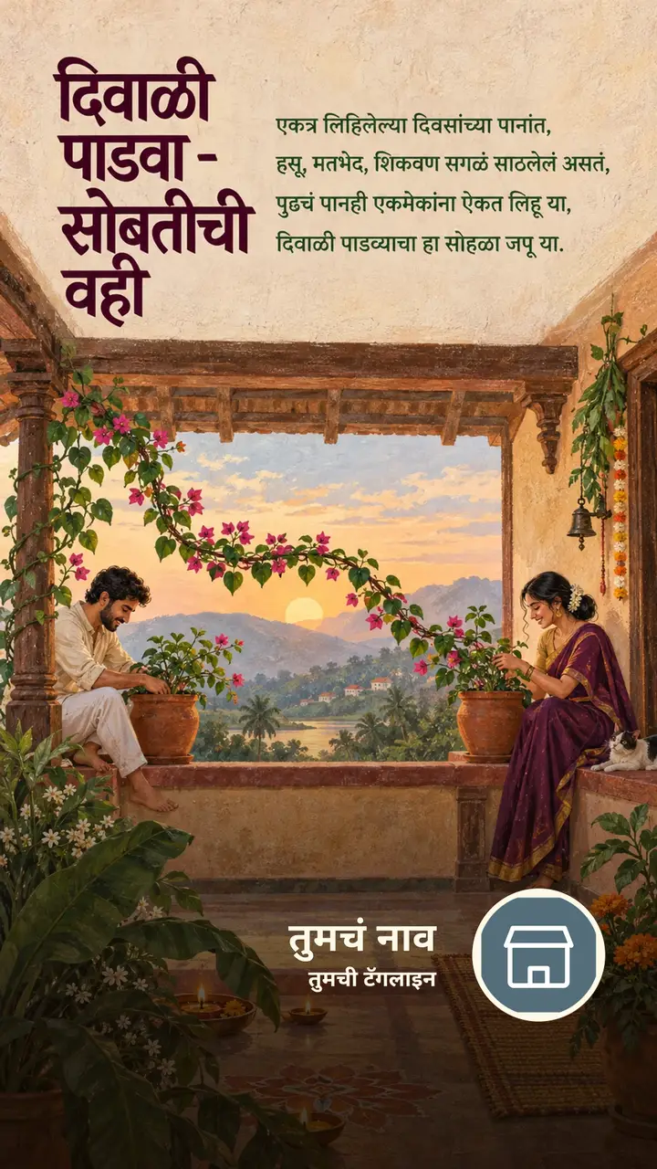 दिवाळी पाडवा - सोबतीची वही - Festival Image, फुलं, निसर्ग, जोडपं