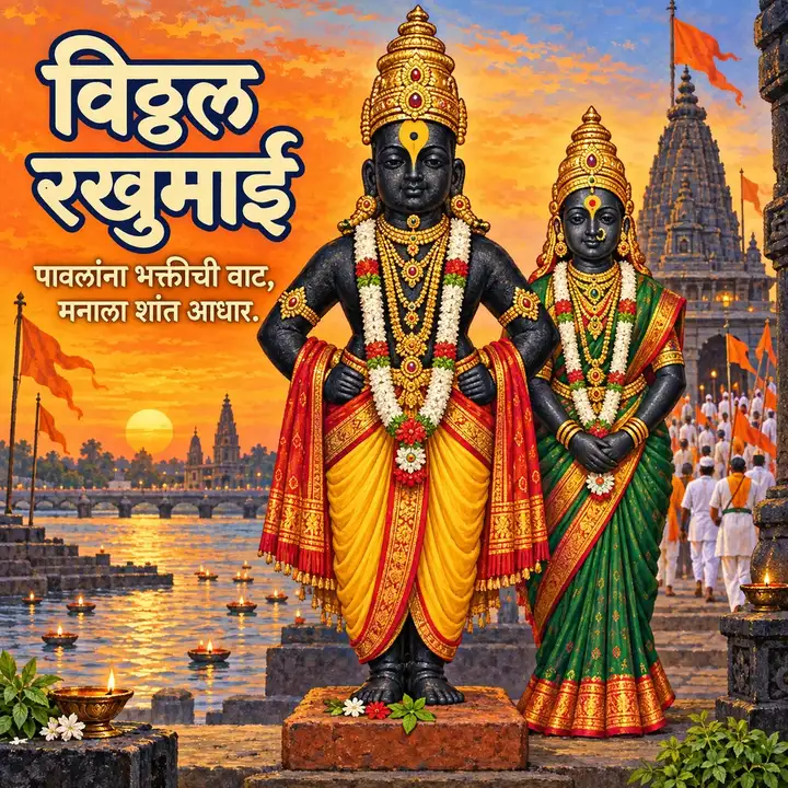 विठ्ठल रखुमाई - पावलांना भक्तीची वाट, मनाला शांत आधार. - Bhakti Image, विठ्ठल