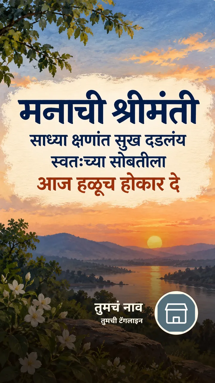 मनाची श्रीमंती - Suvichar Image, फुलं, निसर्ग, आकाश