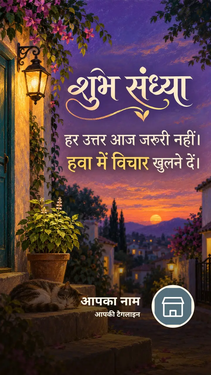 शुभ संध्या - हर उत्तर आज जरूरी नहीं। - हवा में विचार - Sandhya Image